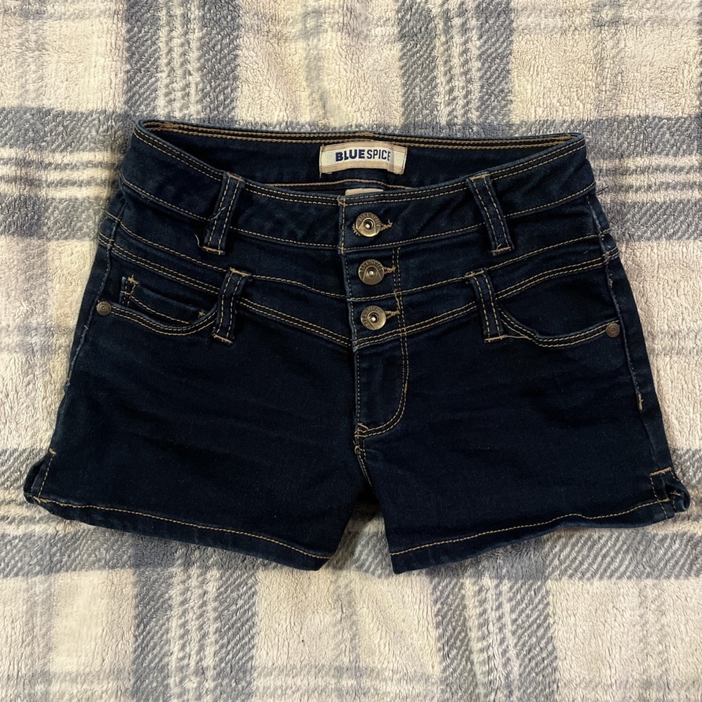 High waisted button up shorts